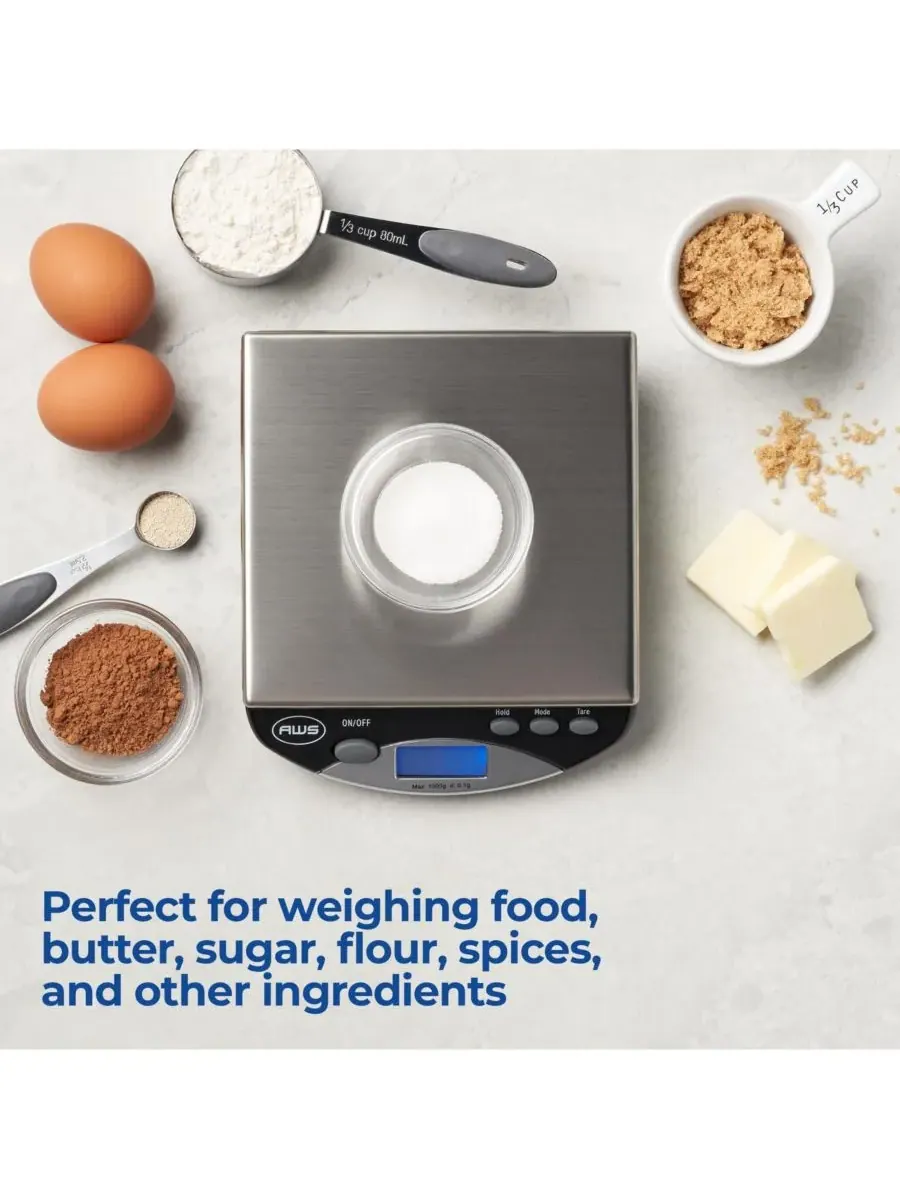 Компактные цифровые настольные весы AMW-1000, 1 л x 0,1 г American Weigh Scales — изображение 5 из 5, черный