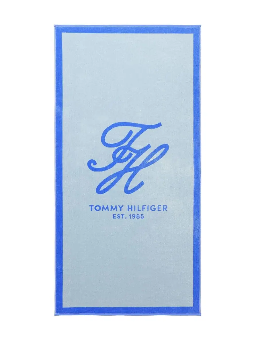 Пляжное полотенце из хлопка с монограммой, 173 x 91 см Tommy Hilfiger — изображение 1 из 5, синий синий