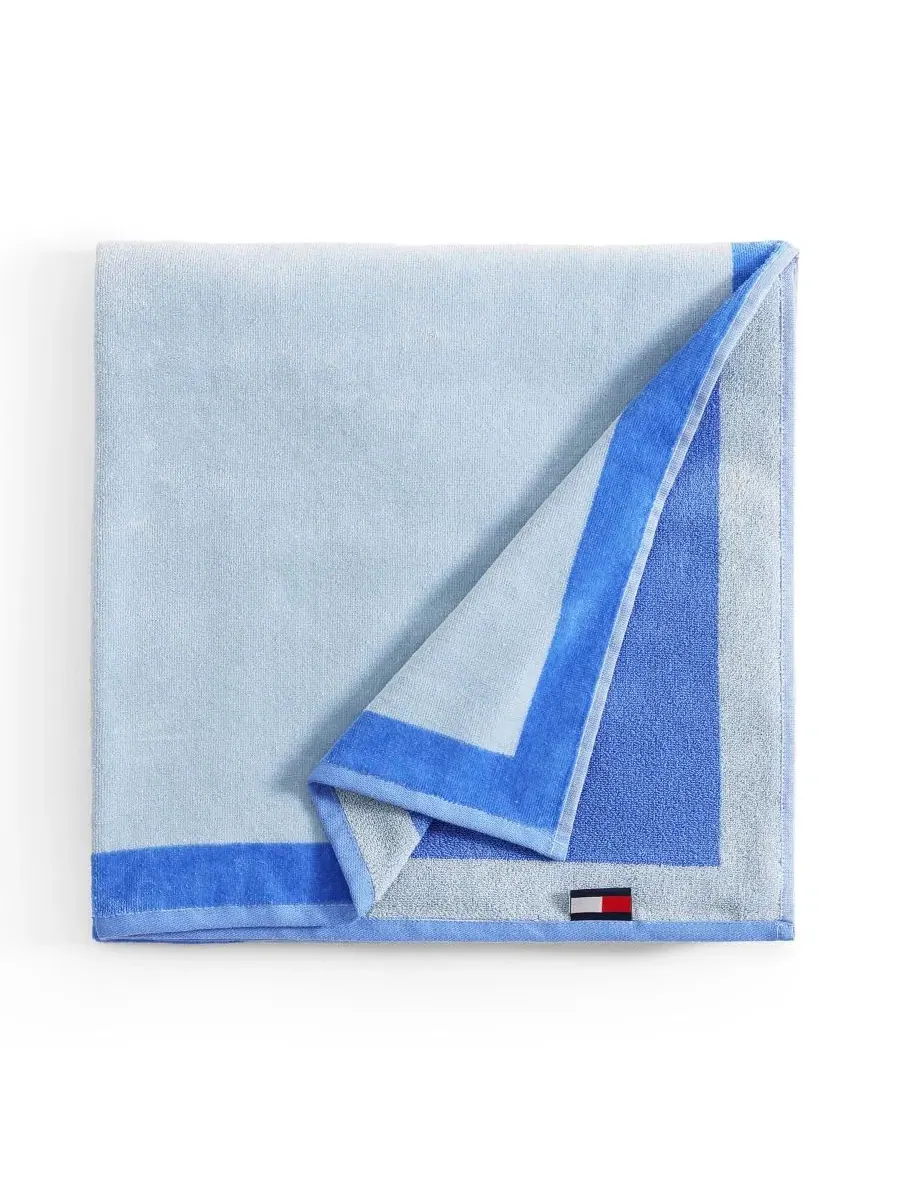 Пляжное полотенце из хлопка с монограммой, 173 x 91 см Tommy Hilfiger — изображение 2 из 5, синий синий