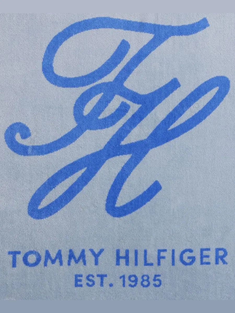 Пляжное полотенце из хлопка с монограммой, 173 x 91 см Tommy Hilfiger — изображение 3 из 5, синий синий