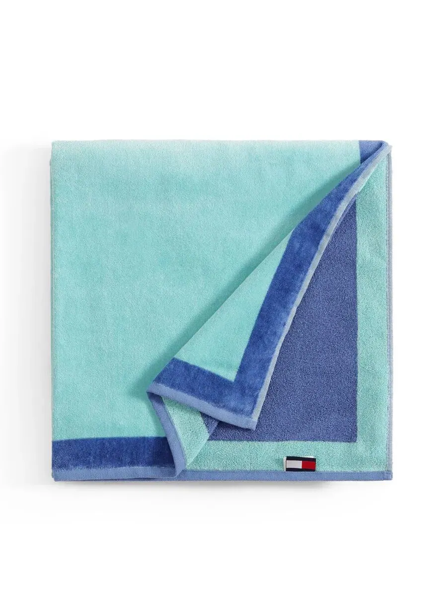 Пляжное полотенце с монограммой и цветовым блоком, 173 x 91 см Tommy Hilfiger, Baja Breeze — изображение 2 из 5, синий