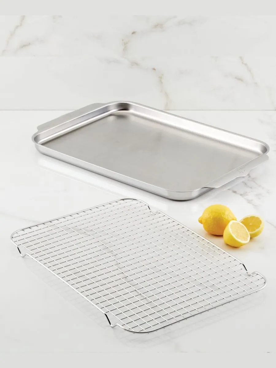 Набор посуды для выпечки Provisions Oven Bond Tri-Ply из 3 предметов Hestan — изображение 2 из 3, серебристый