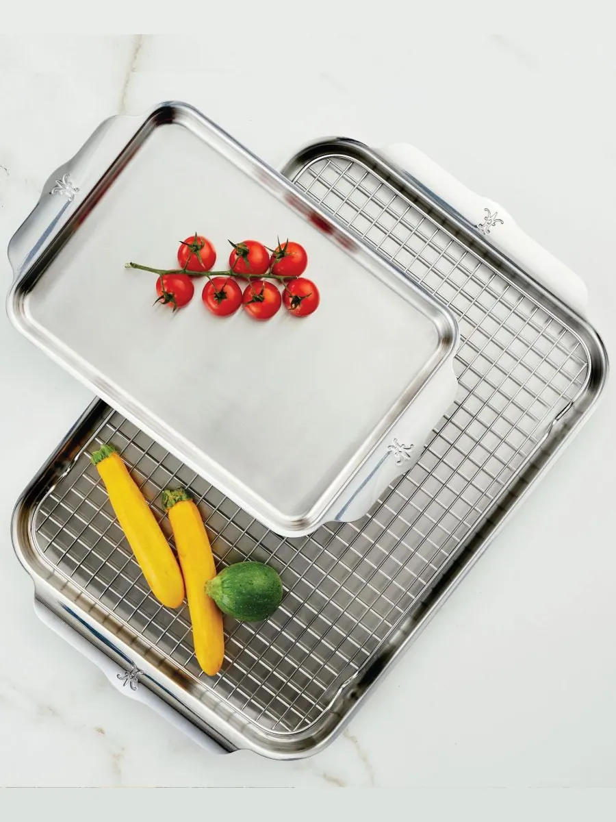 Набор посуды для выпечки Provisions Oven Bond Tri-Ply из 3 предметов Hestan — изображение 3 из 3, серебристый