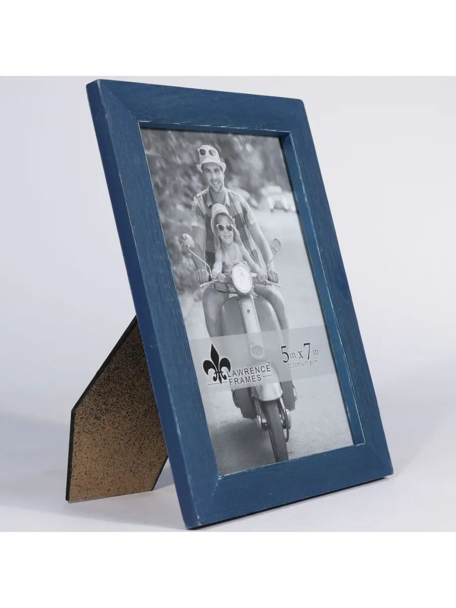 Lawrence Frames Рамка для картины Charlotte Weathered Navy Blue Wood Picture Frame - 5" x 7" — изображение 2 из 3