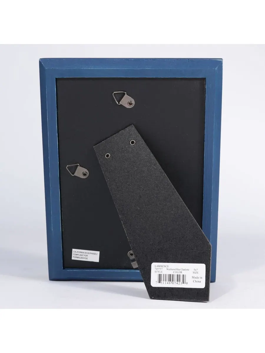 Lawrence Frames Рамка для картины Charlotte Weathered Navy Blue Wood Picture Frame - 5" x 7" — изображение 3 из 3