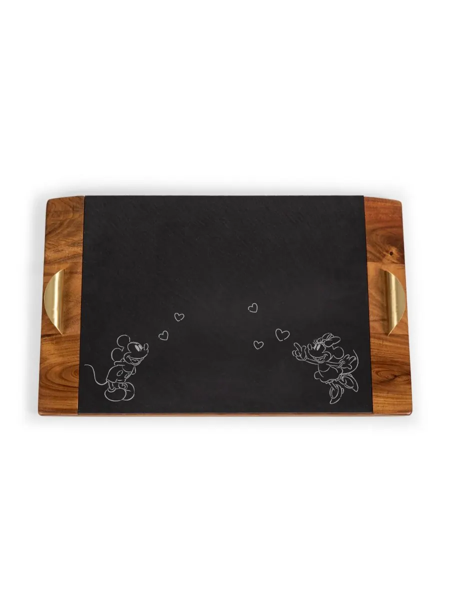 Закусочная доска Disney с изображением Микки и Минни Маус из акации Ковина и сланца Toscana