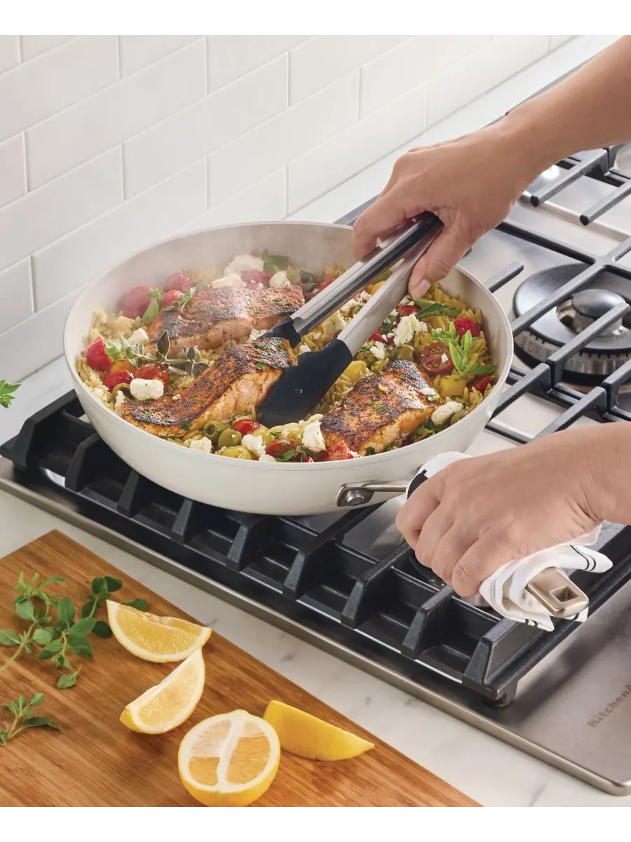 Сковорода KitchenAid Hard-Anodized Ceramic Nonstick, 31 см — изображение 4 из 6, белый