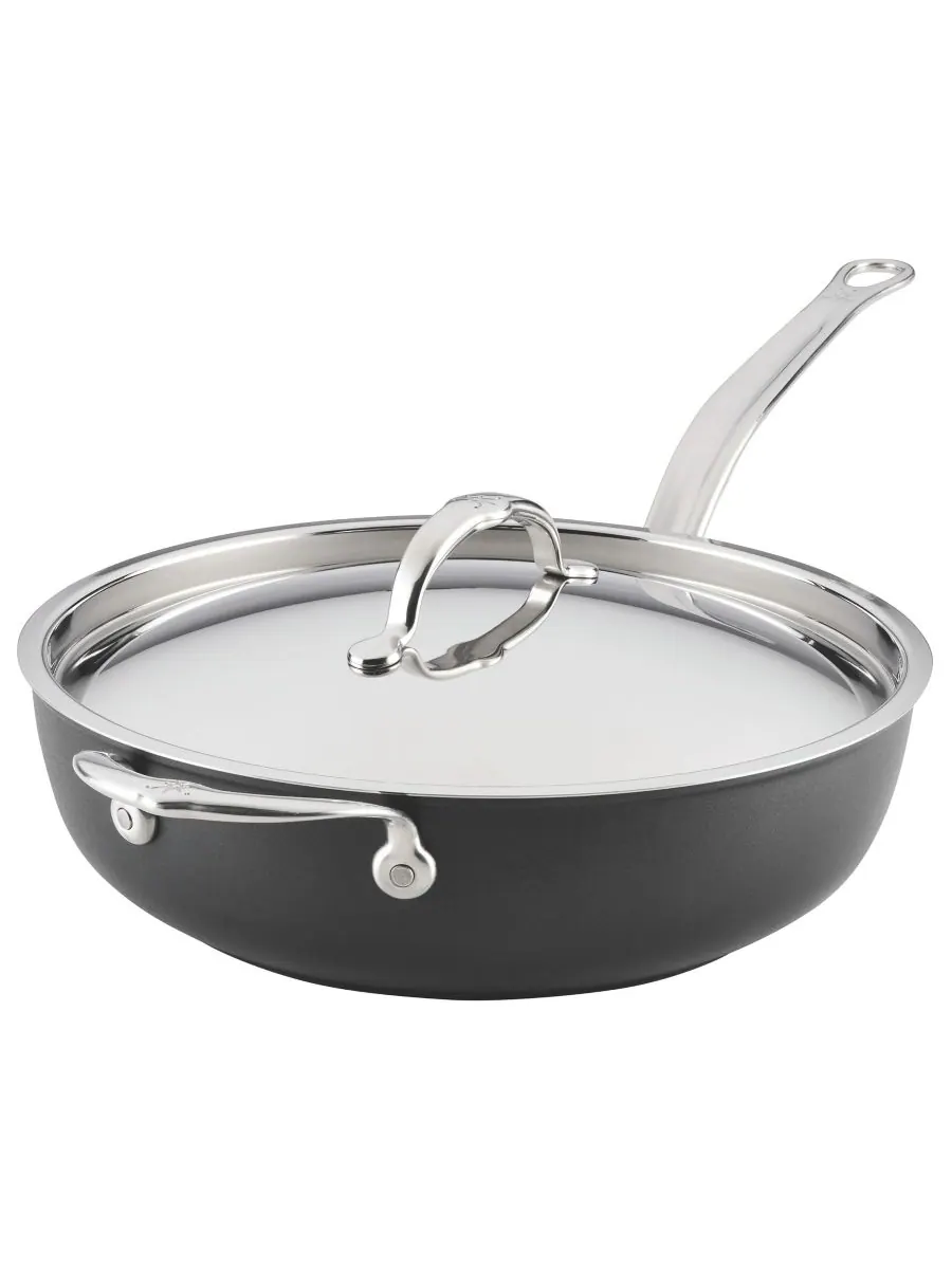 Сотейник с крышкой Hestan TITUM Fusion Nonstick, 4,2 л — изображение 2 из 5, черный серебристый