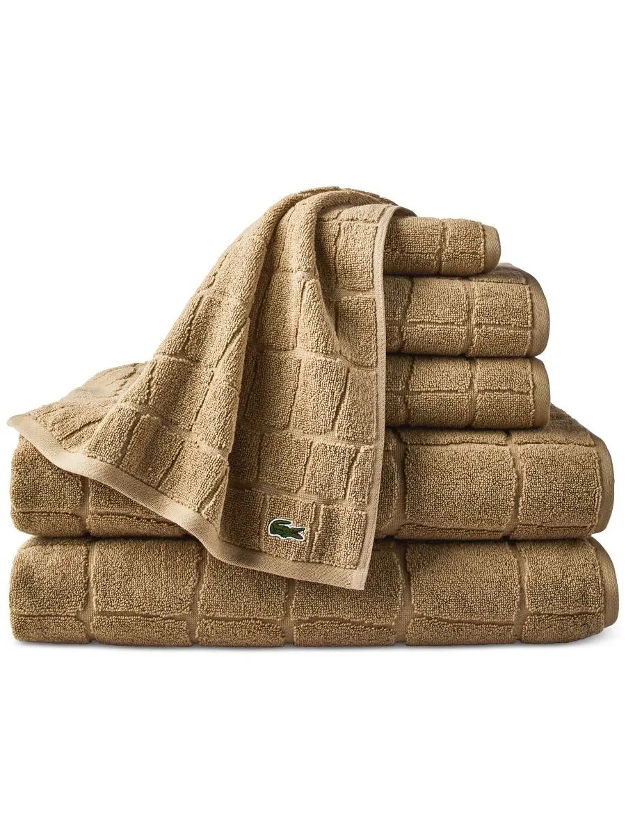 Хлопковая мочалка heritage croc scale, 13 x 13 дюймов. Lacoste Home — изображение 5 из 16, бежевый