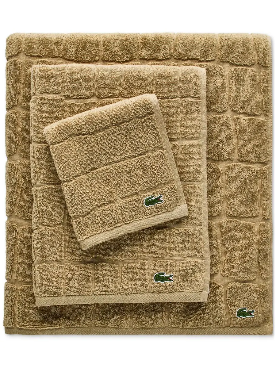 Хлопковая мочалка heritage croc scale, 13 x 13 дюймов. Lacoste Home — изображение 7 из 16, бежевый