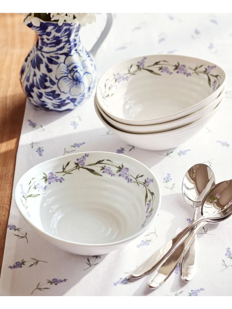 Набор из 4 мисок для хлопьев Sophie Conran Lavandula Portmeirion — изображение 3 из 6, белый