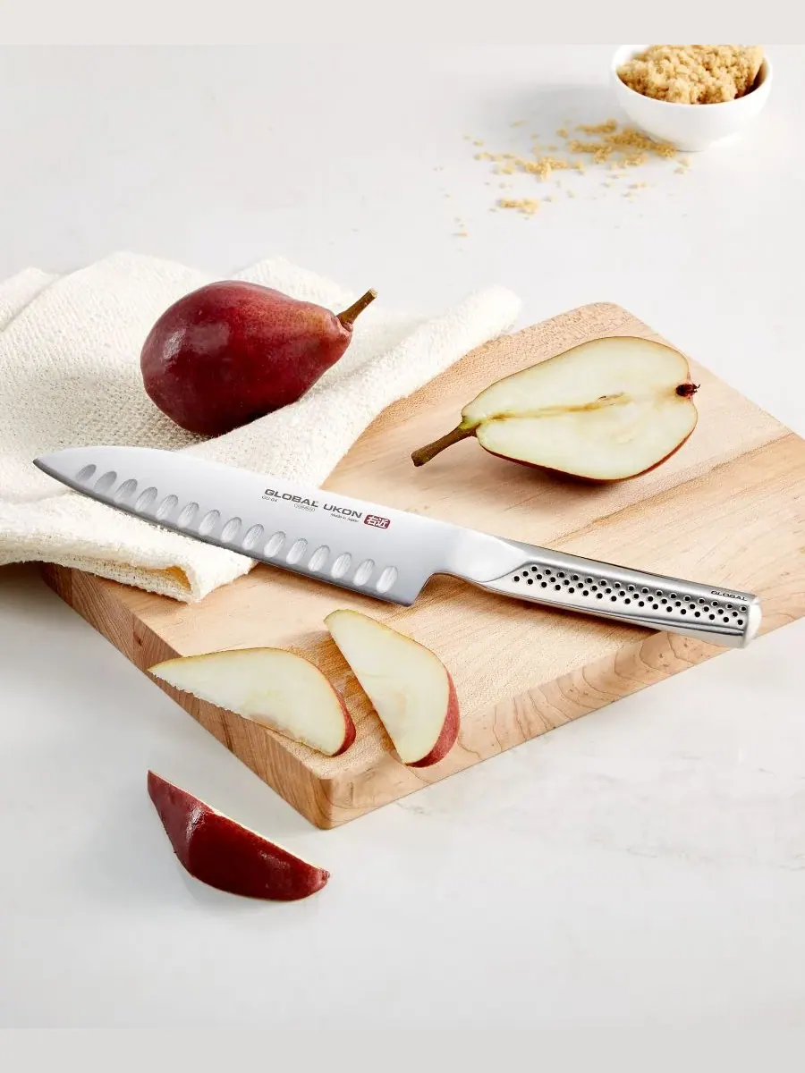 18 см нож Santoku Укон Global, нержавеющая сталь — серебристый