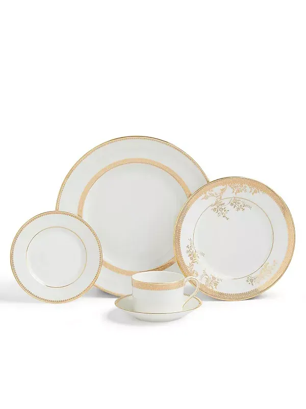 Набор столовых приборов, кружевной, золотой, 10 предметов Vera Wang Wedgwood — мульти