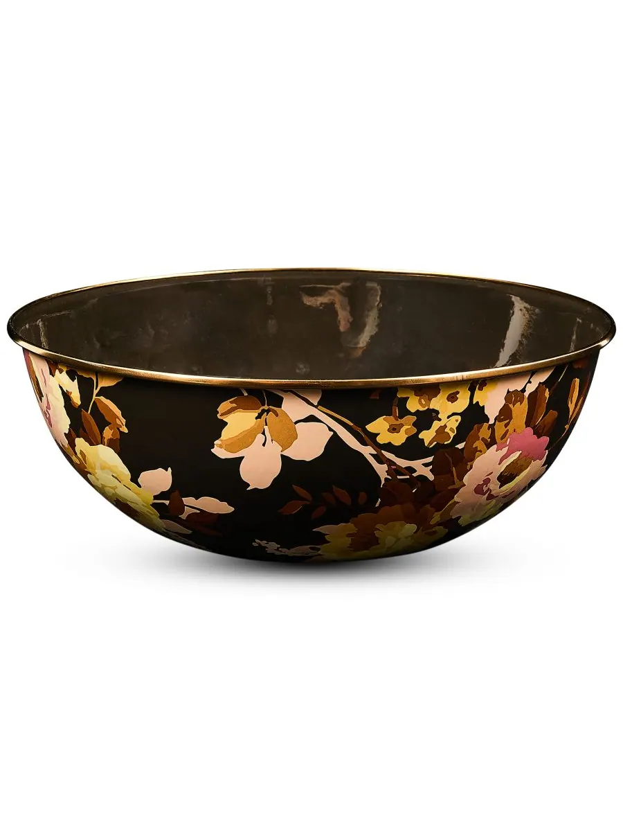Большая повседневная миска Wild Rose Brown, 192 унции MacKenzie-Childs