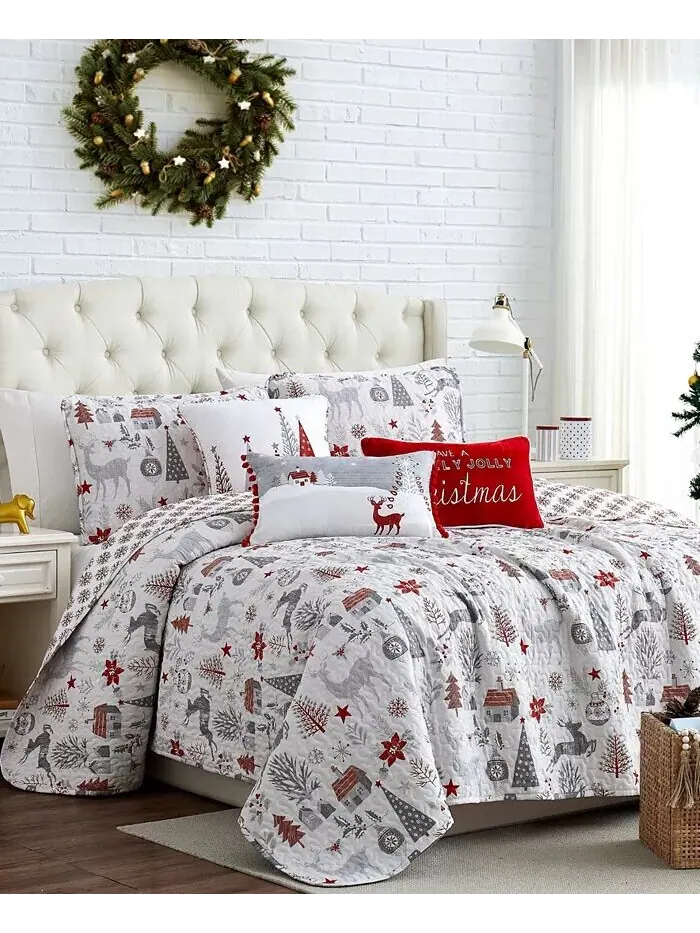 Коллекция оверсайзных двусторонних одеял из 6 предметов Holly Jolly Lane Southshore Fine Linens