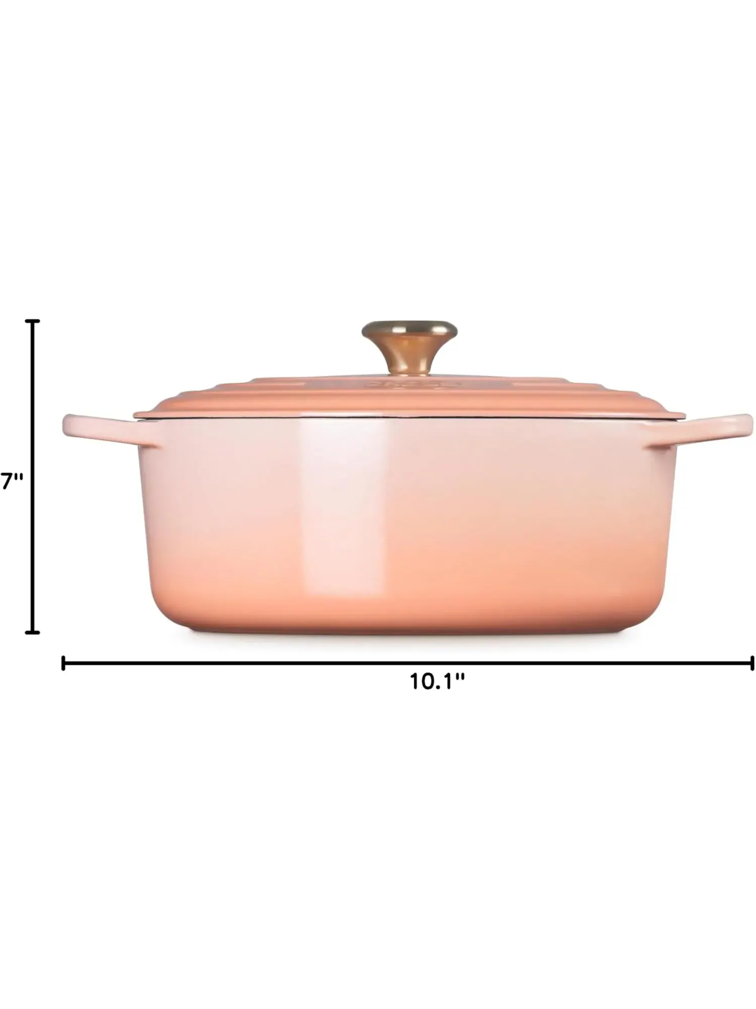 Кастрюля овальная Le Creuset Signature, 6,3 л, 31 см, персковый — изображение 7 из 7, розовый