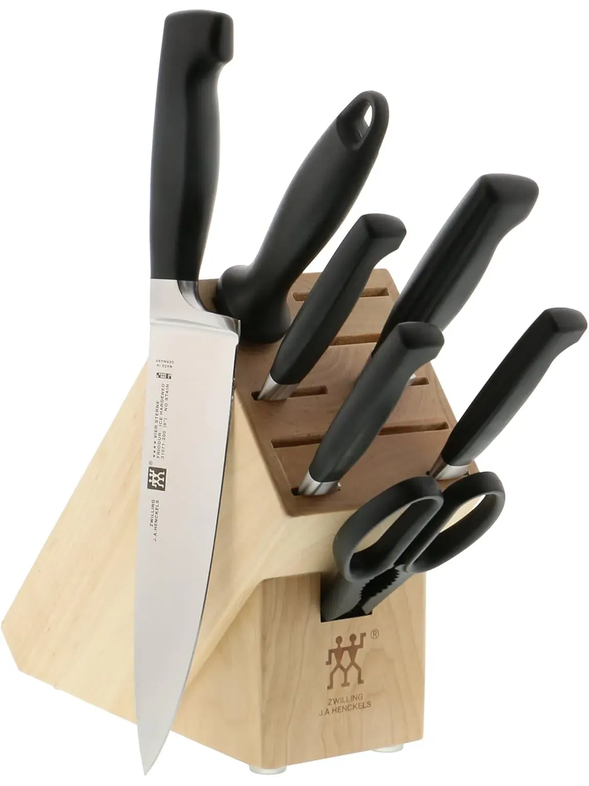 Набор кухонных ножей в блоке ZWILLING Four Star Anniversary, 8 предметов, светло дерево/береза