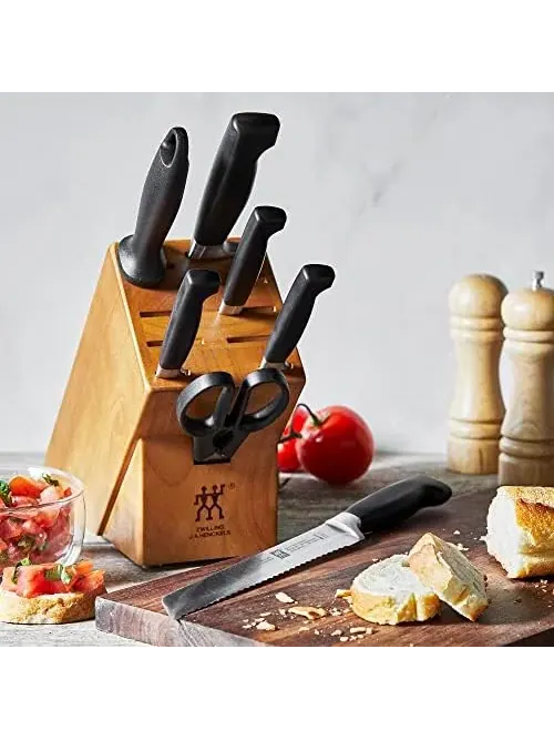 Набор кухонных ножей в блоке ZWILLING Four Star Anniversary, 8 предметов, светло дерево/береза — изображение 11 из 18