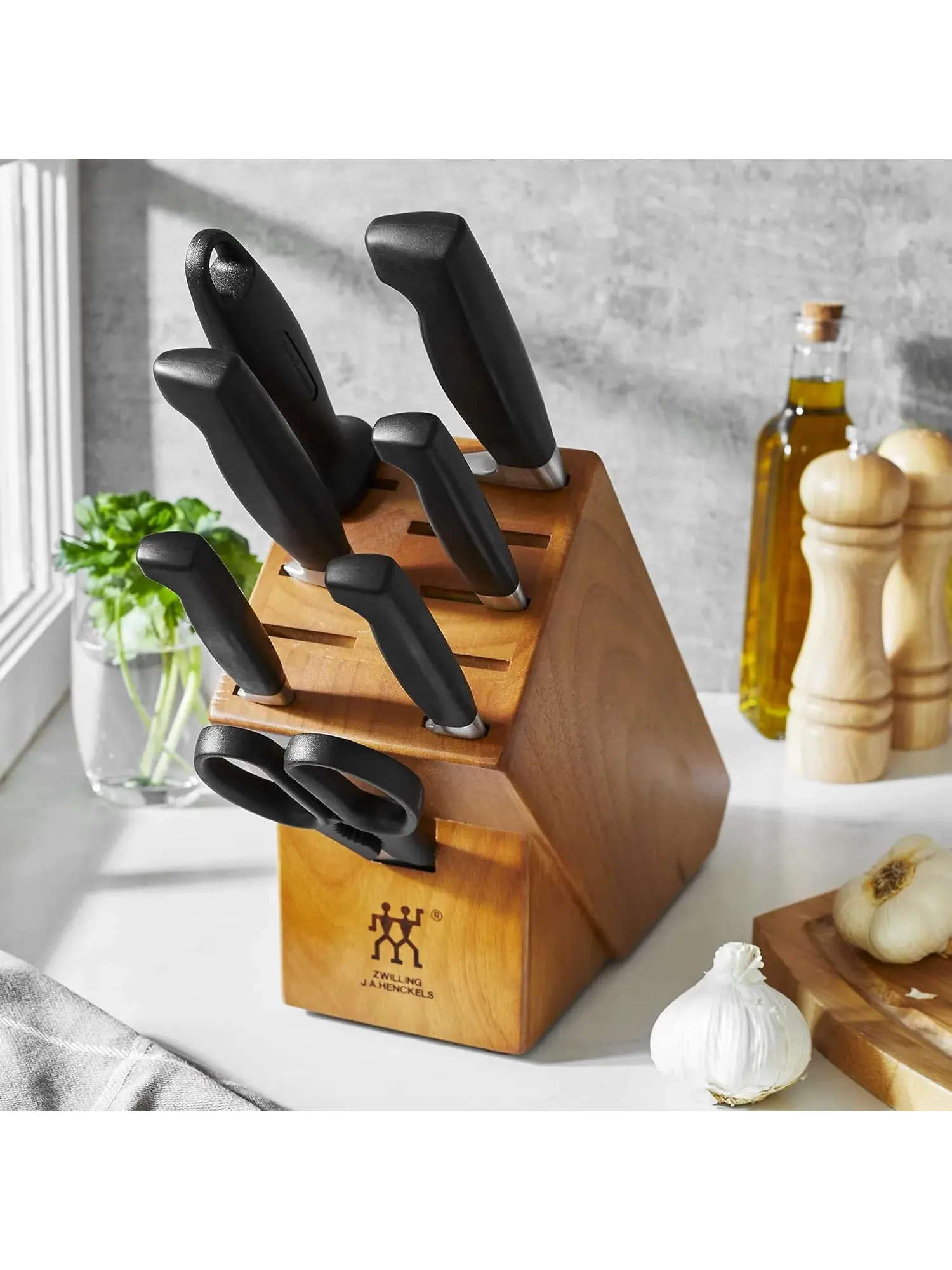 Набор кухонных ножей в блоке ZWILLING Four Star Anniversary, 8 предметов, светло дерево/береза — изображение 3 из 18