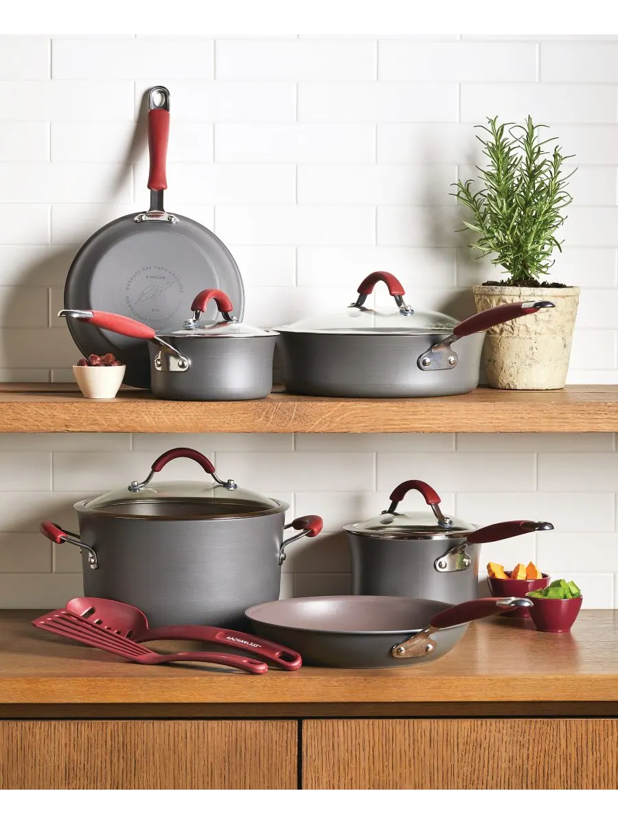 Набор посуды Cucina с антипригарным покрытием, 12 предметов Rachael Ray — изображение 7 из 9, синий