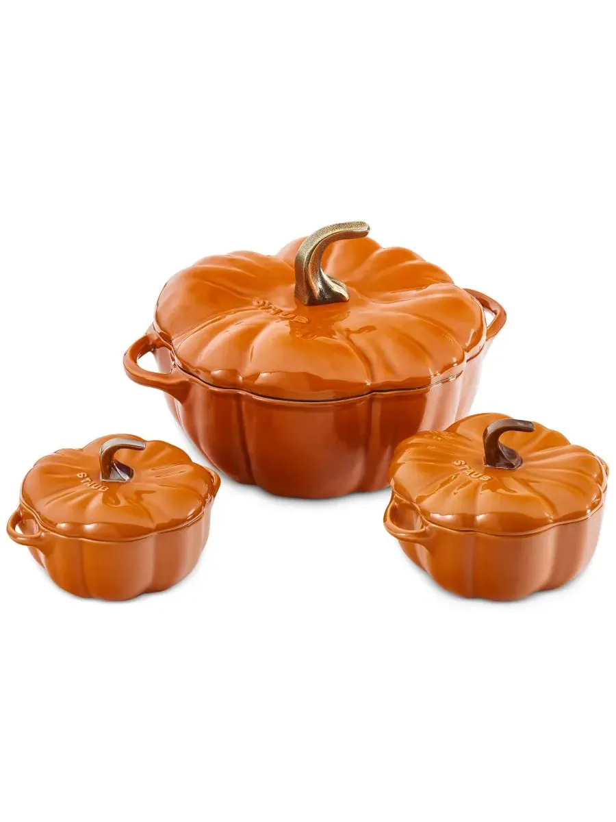 Фигурная кокотница Staub Ceramic «Тыква», 13 см, 0.7 л — изображение 2 из 2, оранжевый