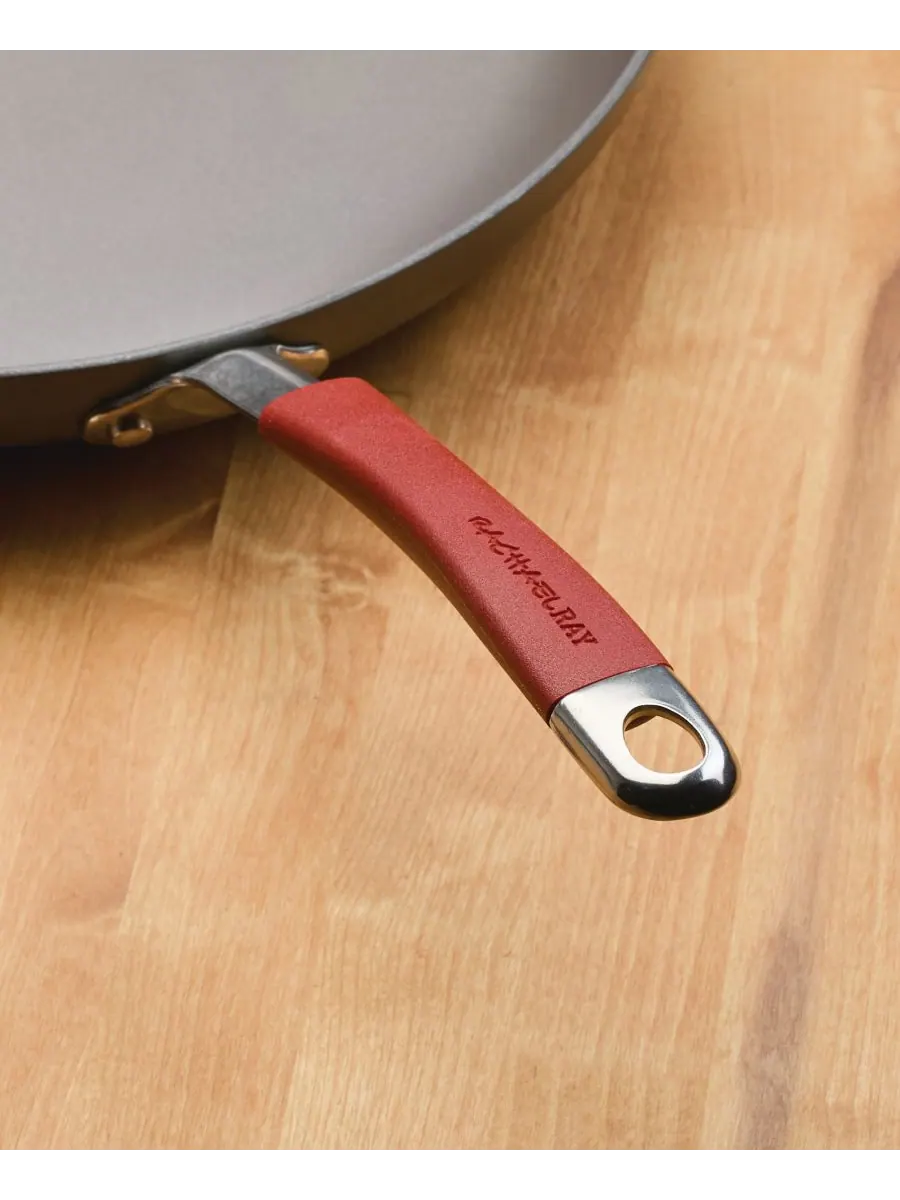 Антипригарная сковорода Cucina диаметром 14 дюймов Rachael Ray — изображение 3 из 8, красный