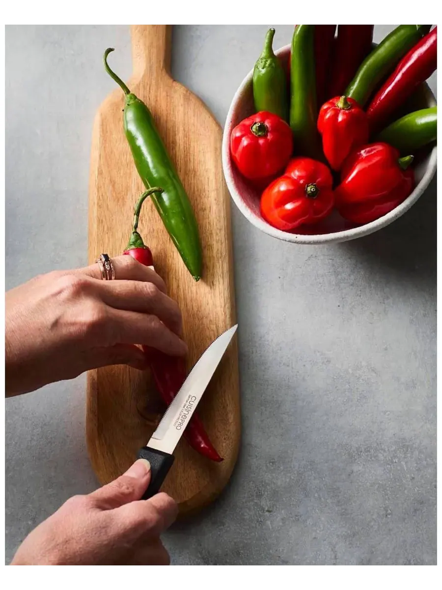 Классический 10 см нож для чистки овощей с зубчатым лезвием Cuisine::Pro — изображение 3 из 4, черный