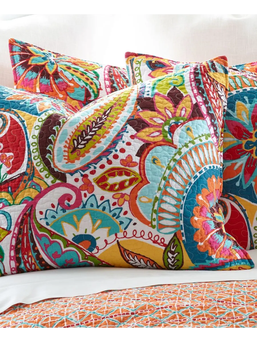 Двустороннее одеяло Rhapsody Paisley, 3 предмета, размер King Levtex — изображение 2 из 2, мульти