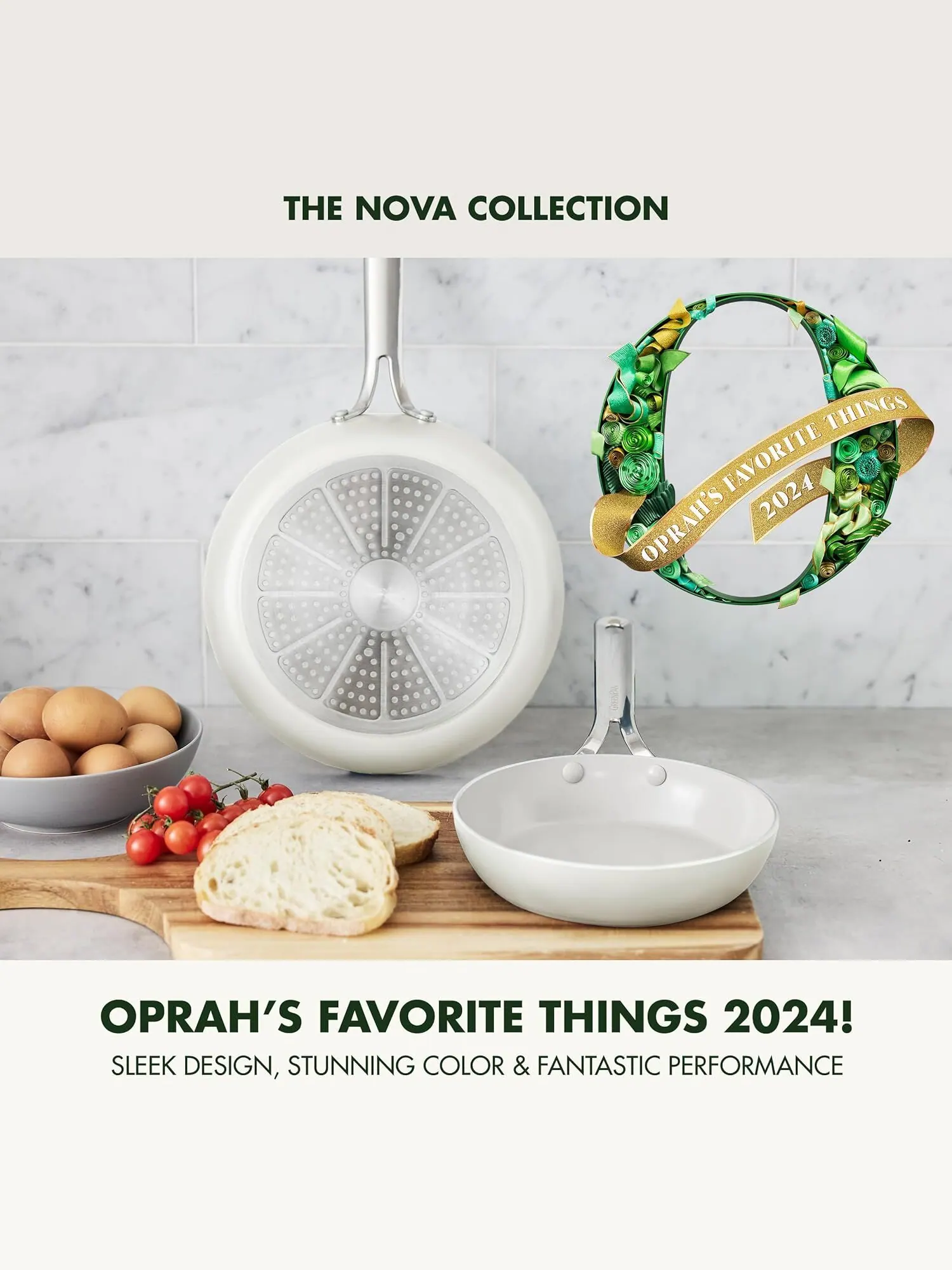 Набор сковород GreenPan Nova, 2 предмета, 20/25 см — изображение 2 из 10, бежевый