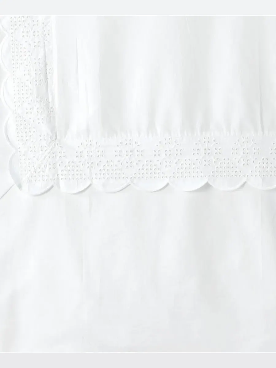 Пододеяльник с мережкой Eyelet Duvet Cover Lands' End — изображение 3 из 4, белый