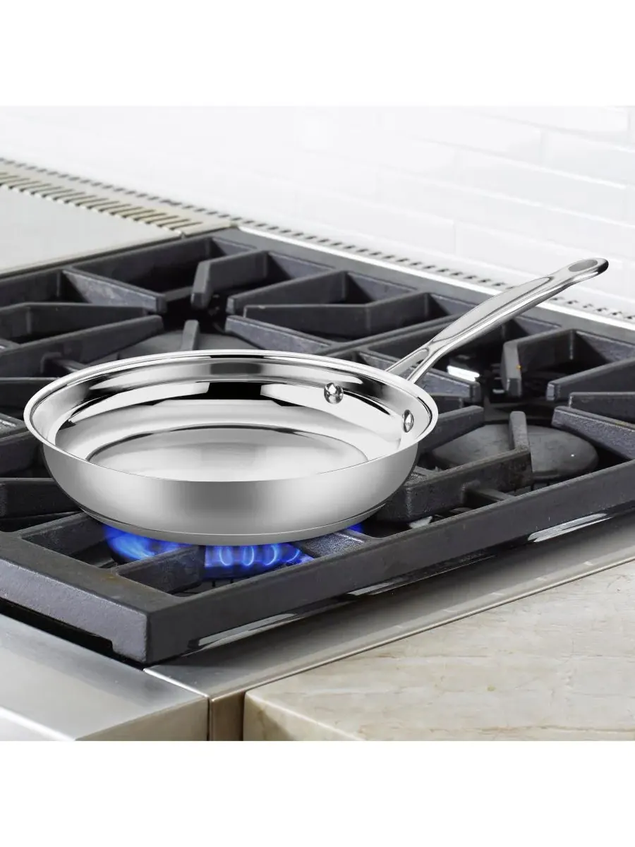 Набор из 2 сковородок Chef's Classic из нержавеющей стали Cuisinart, нержавеющая сталь — изображение 3 из 4, серебристый