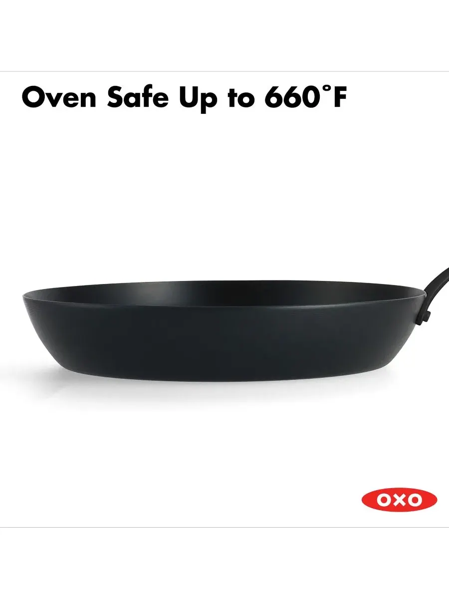 Сковорода из углеродистой стали Obsidian, 30 см Oxo — изображение 6 из 9, черный