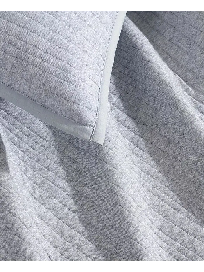 Комплекты пододеяльников из джерси из меланжа и тенселя в рубчик Matelasse Calvin Klein — изображение 2 из 5, серый синий