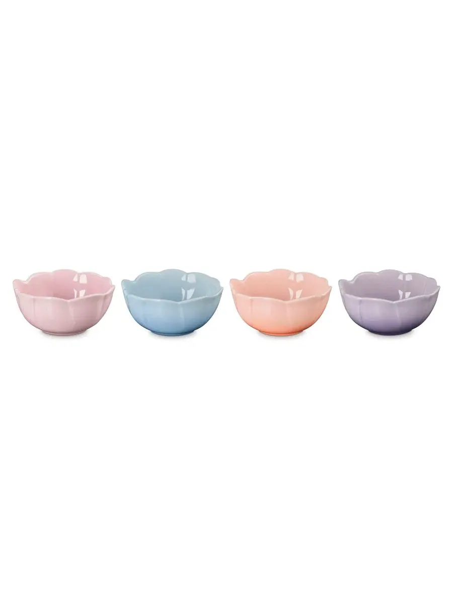 Набор пиал из каменной керамики Petal Stoneware 4-Pc. Bowl Set Le Creuset — изображение 1 из 4, мульти