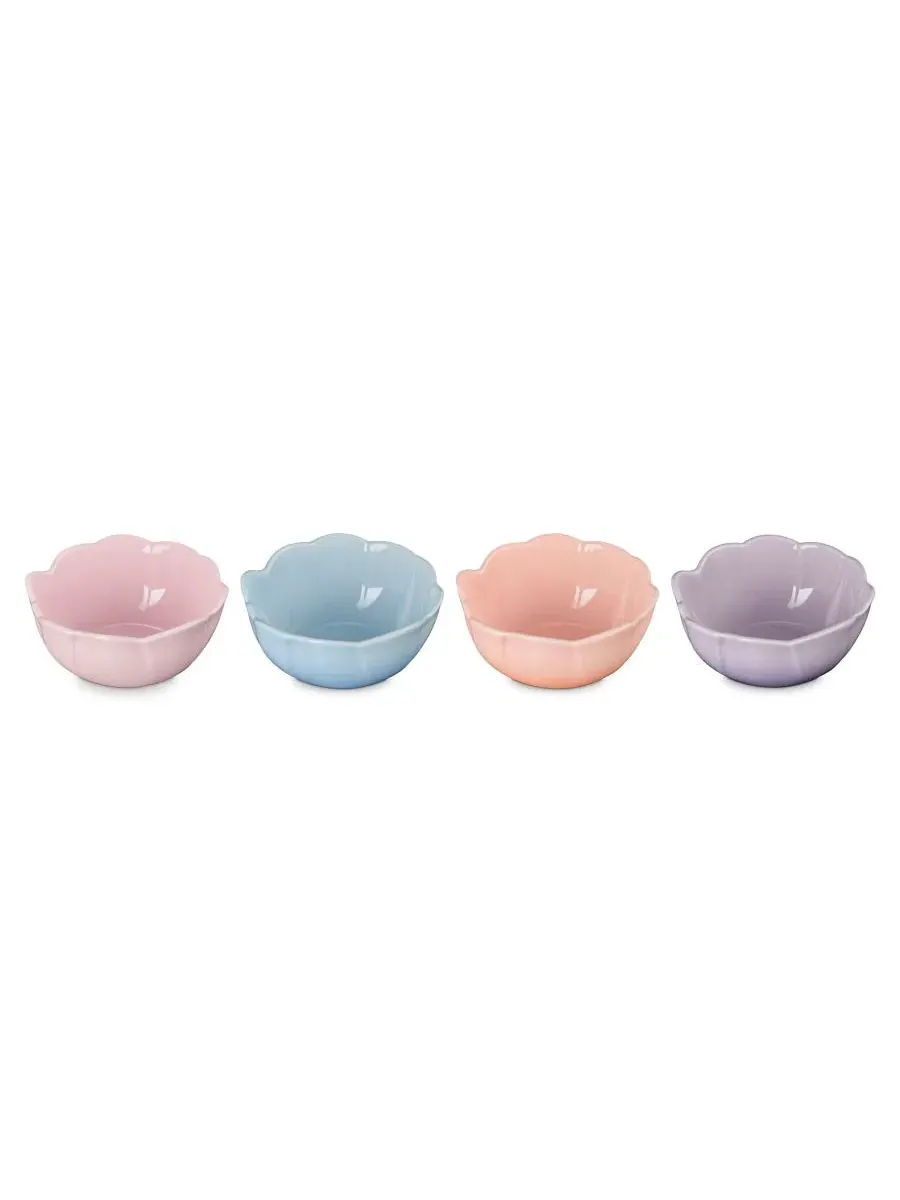 Набор пиал из каменной керамики Petal Stoneware 4-Pc. Bowl Set Le Creuset — изображение 2 из 4, мульти