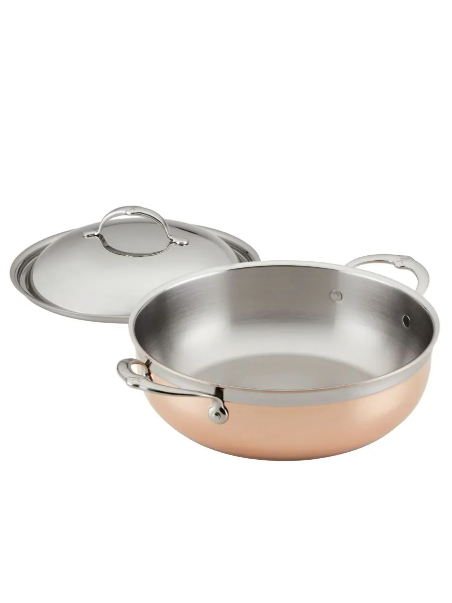 Hestan Индукционная медная кастрюля CopperBond объемом 5 кварт с купольной крышкой — изображение 2 из 6, медь