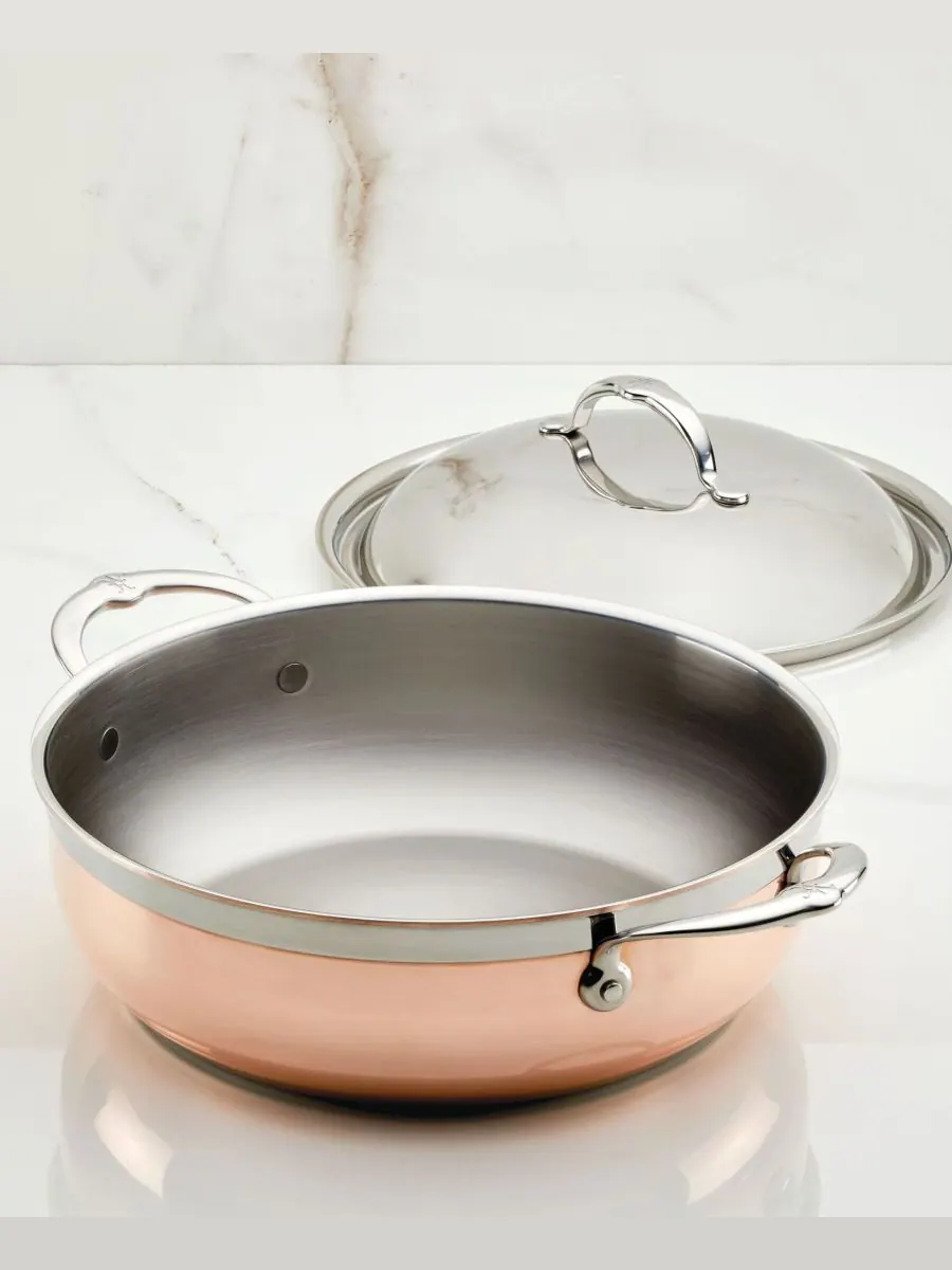 Hestan Индукционная медная кастрюля CopperBond объемом 5 кварт с купольной крышкой — изображение 4 из 6, медь