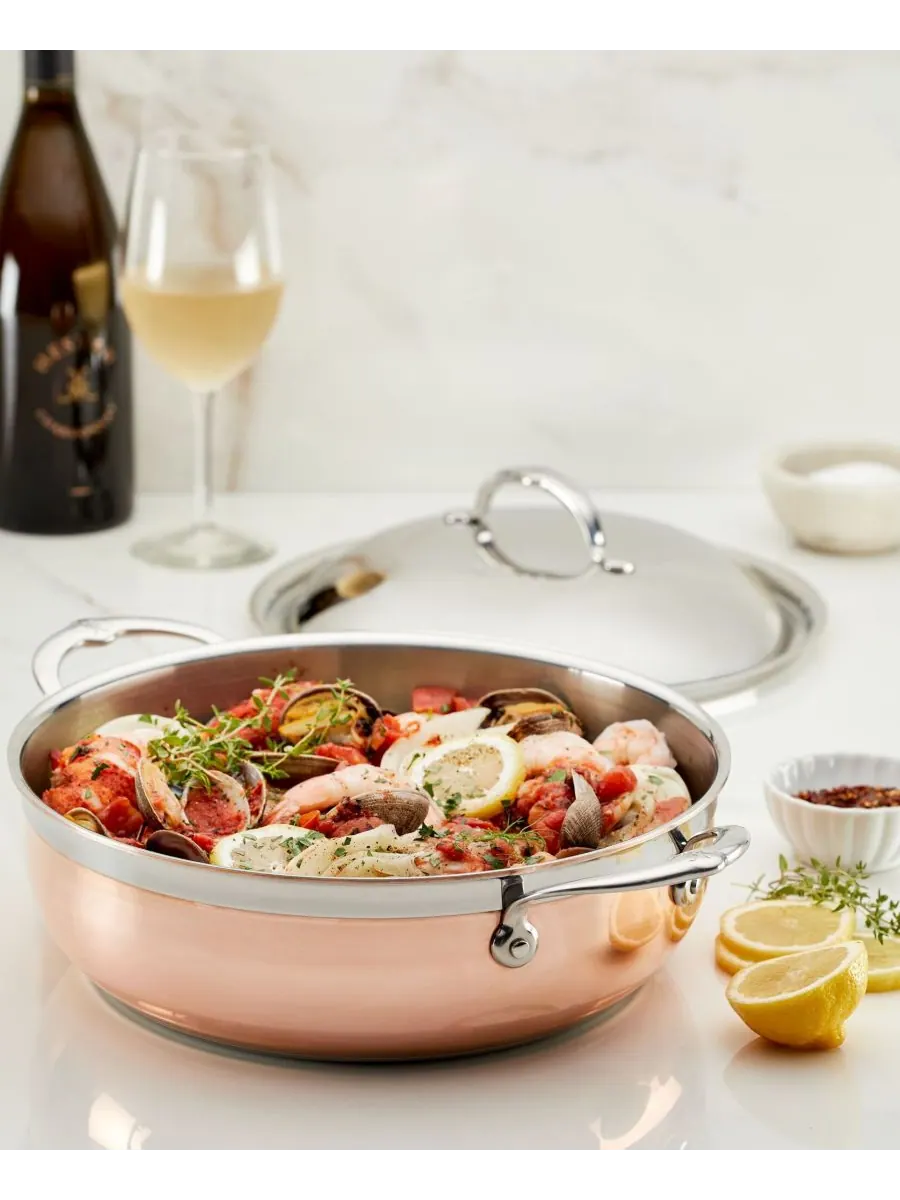 Hestan Индукционная медная кастрюля CopperBond объемом 5 кварт с купольной крышкой — изображение 5 из 6, медь
