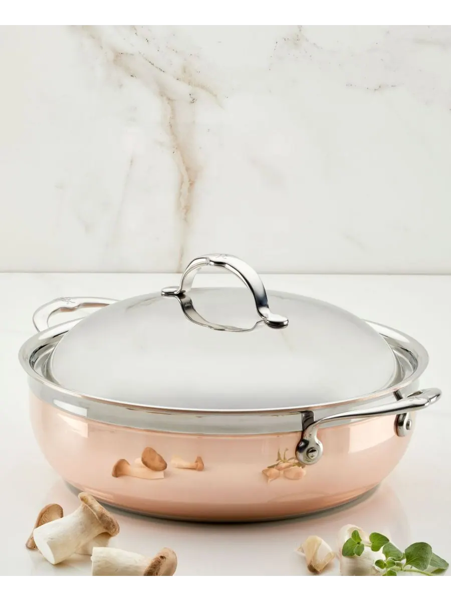 Hestan Индукционная медная кастрюля CopperBond объемом 5 кварт с купольной крышкой — изображение 6 из 6, медь
