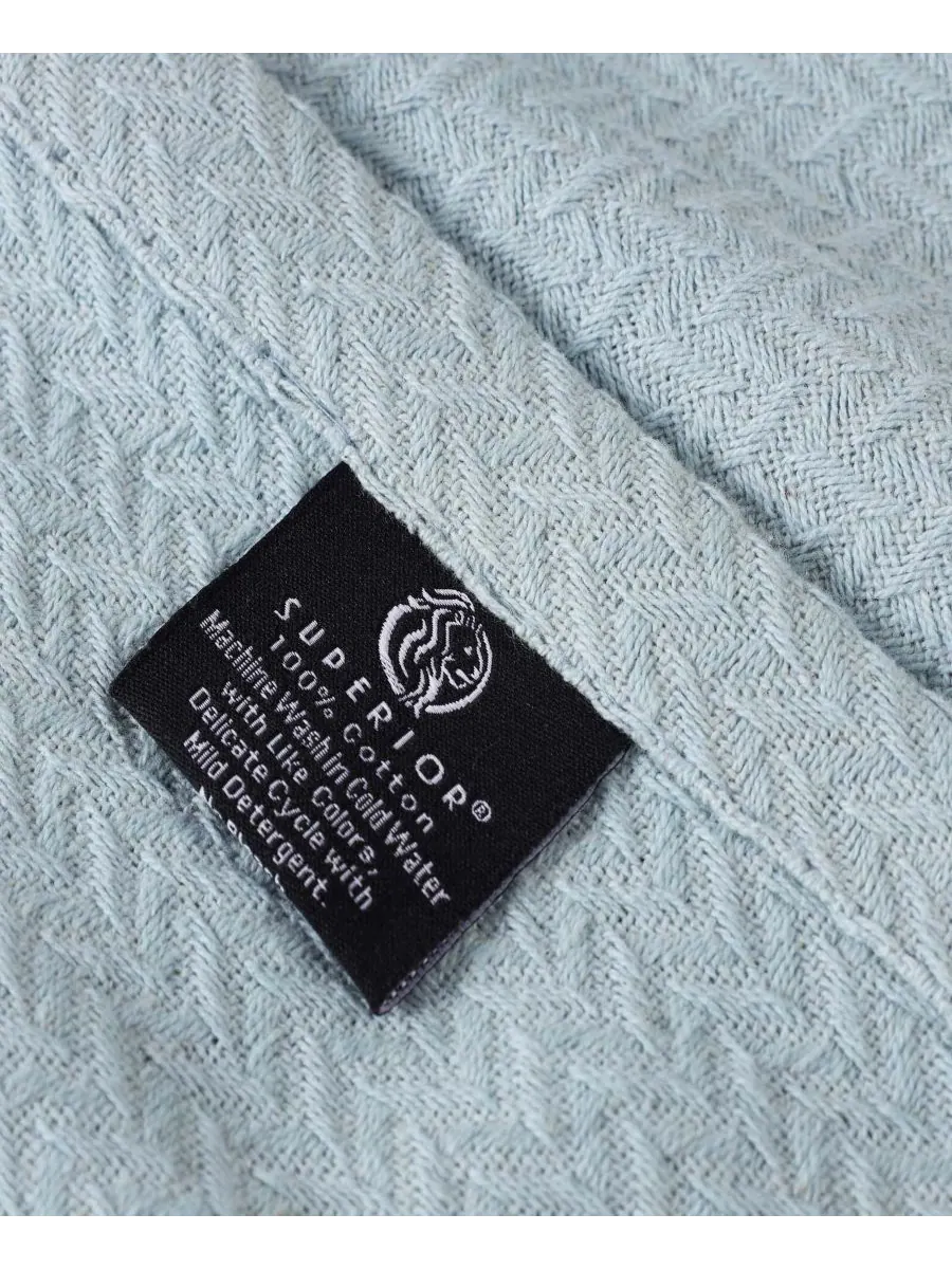 Легкое тканое одеяло Nobel Cotton Jacquard Dobby Weave Textured Chevron, размер Twin Superior — изображение 4 из 7