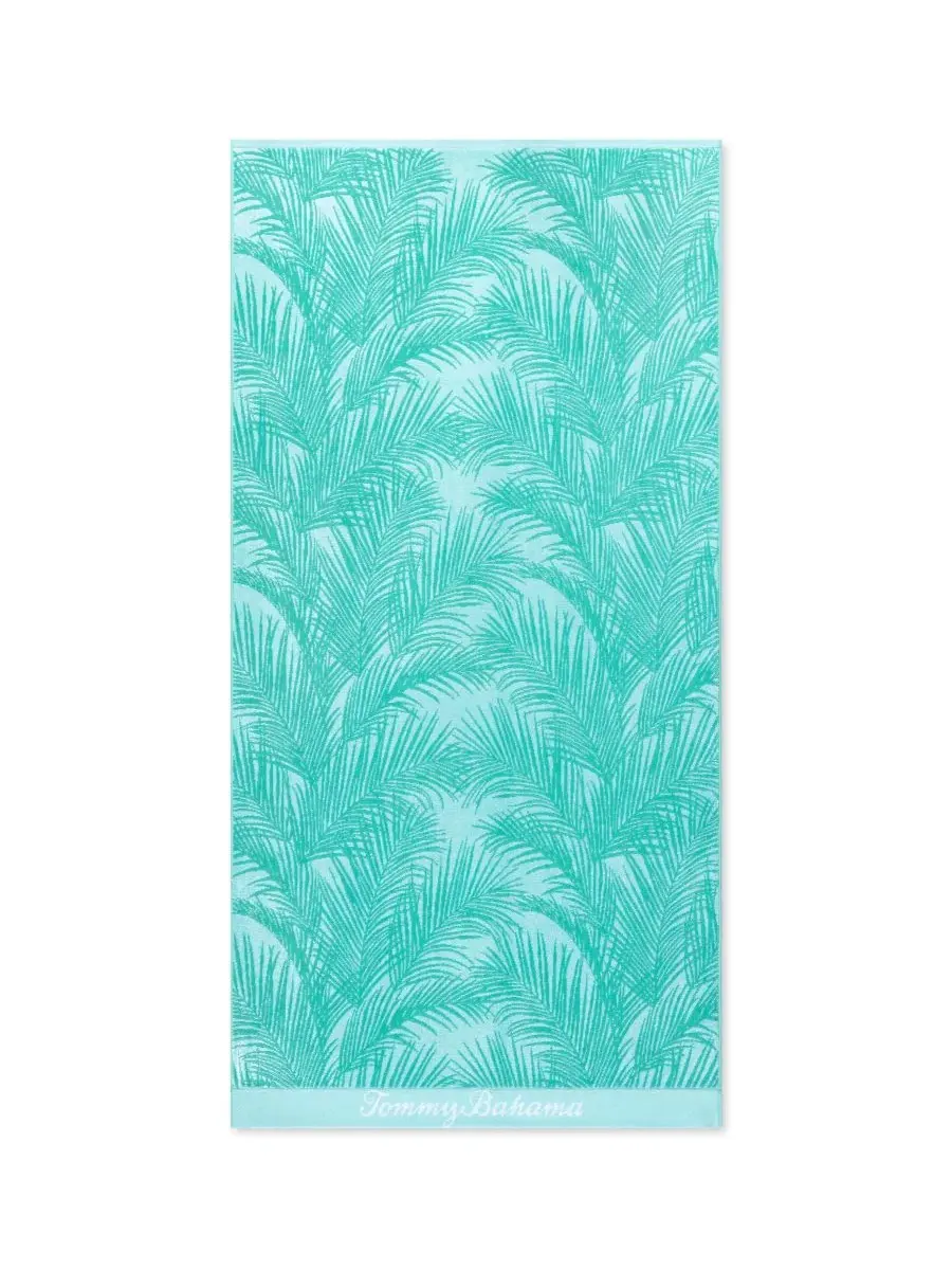 Пляжное полотенце с принтом пальмовых листьев, 91×173 см, Palmette Yarn Dyed Tommy Bahama — изображение 2 из 4, голубой