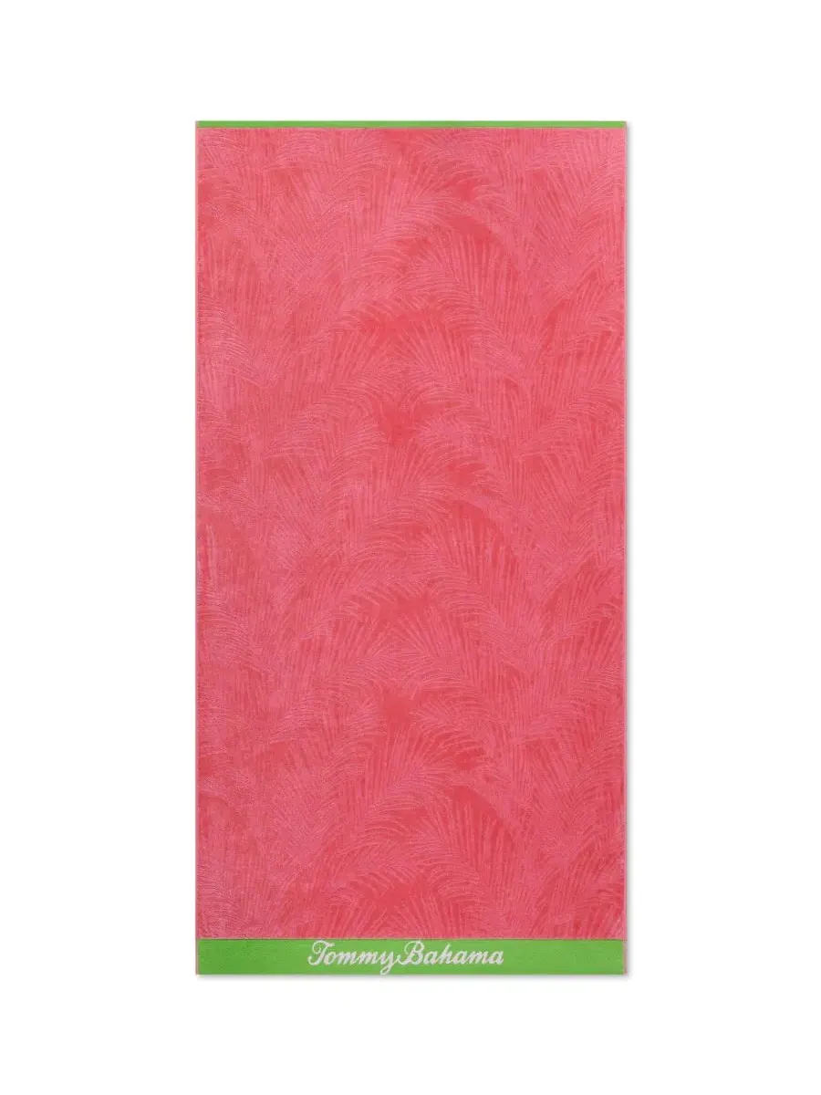 Пляжное полотенце с принтом пальмовых листьев, Palmette Yarn Dyed Beach Towel Tommy Bahama — изображение 2 из 5, розовый