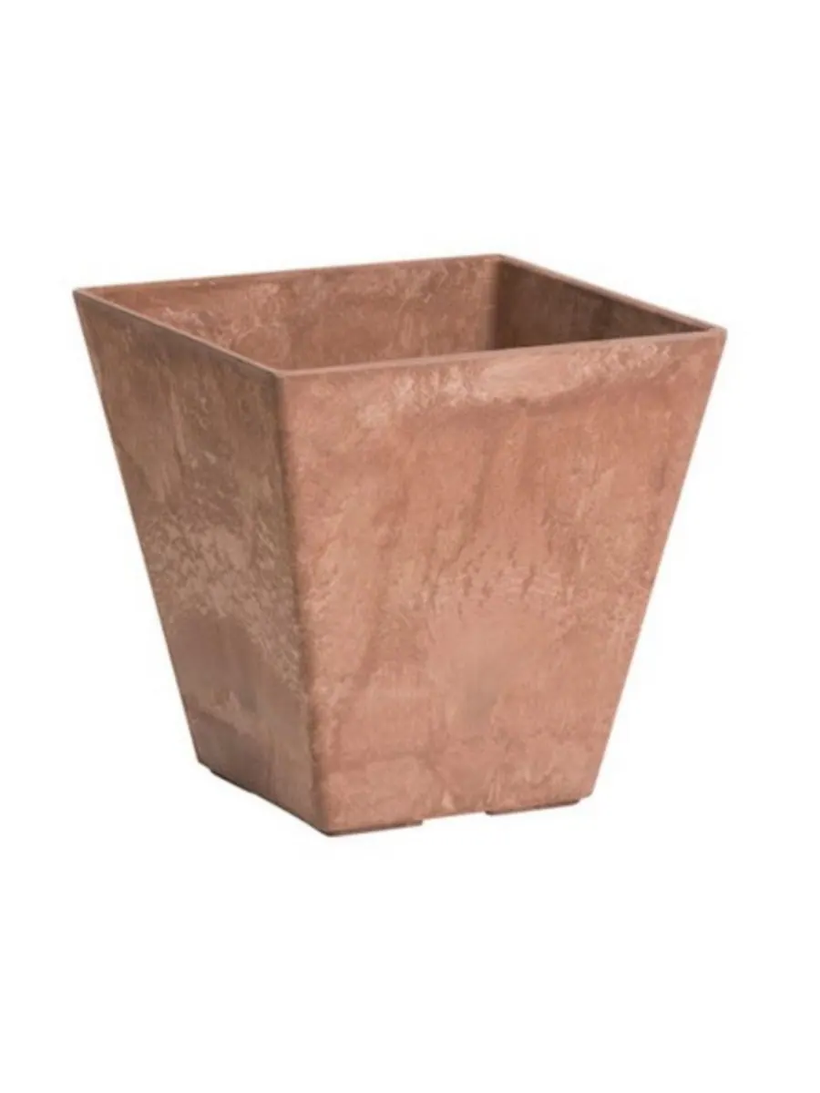 Кашпо ArtStone (35109) Square Ella, цвет ржавчина, 10 дюймов Novelty