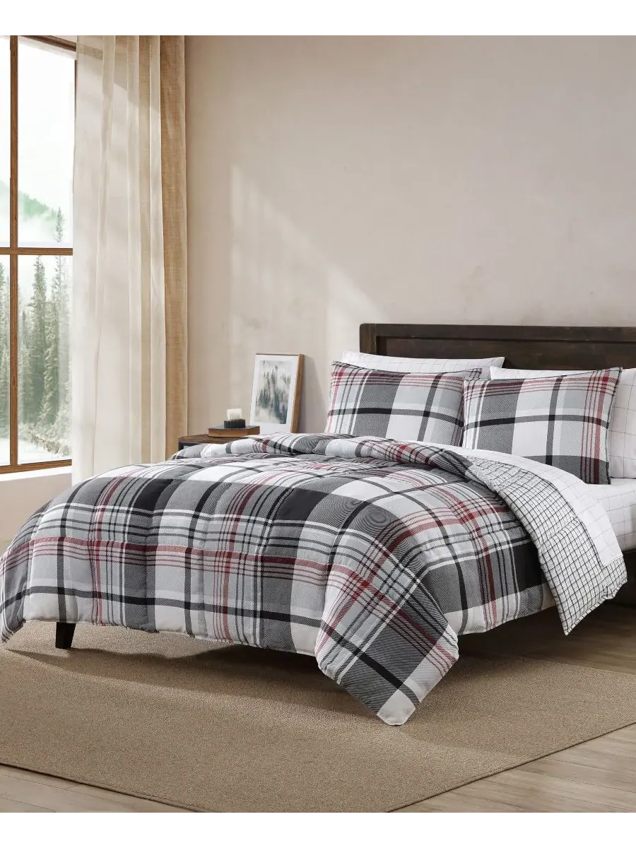 Двустороннее одеяло Normandy Plaid Micro Suede Down Alternative, 2 предмета, размер Twin Eddie Bauer — изображение 8 из 10