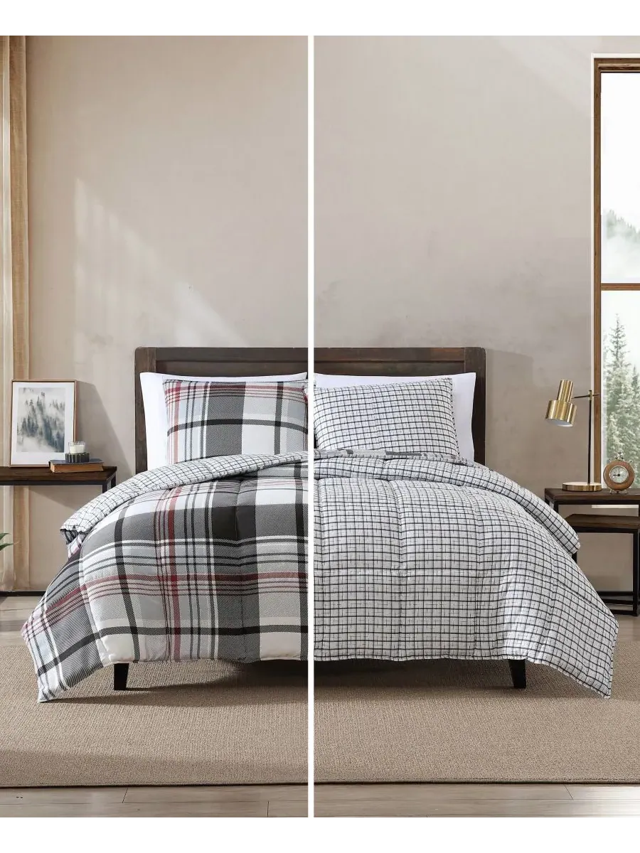 Двустороннее одеяло Normandy Plaid Micro Suede Down Alternative, 2 предмета, размер Twin Eddie Bauer — изображение 10 из 10