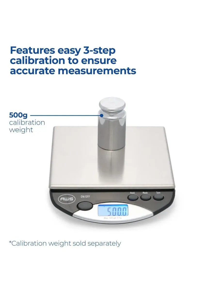 Компактные цифровые настольные весы AMW-500I, 500 г x 0,1 г American Weigh Scales — изображение 3 из 5, черный