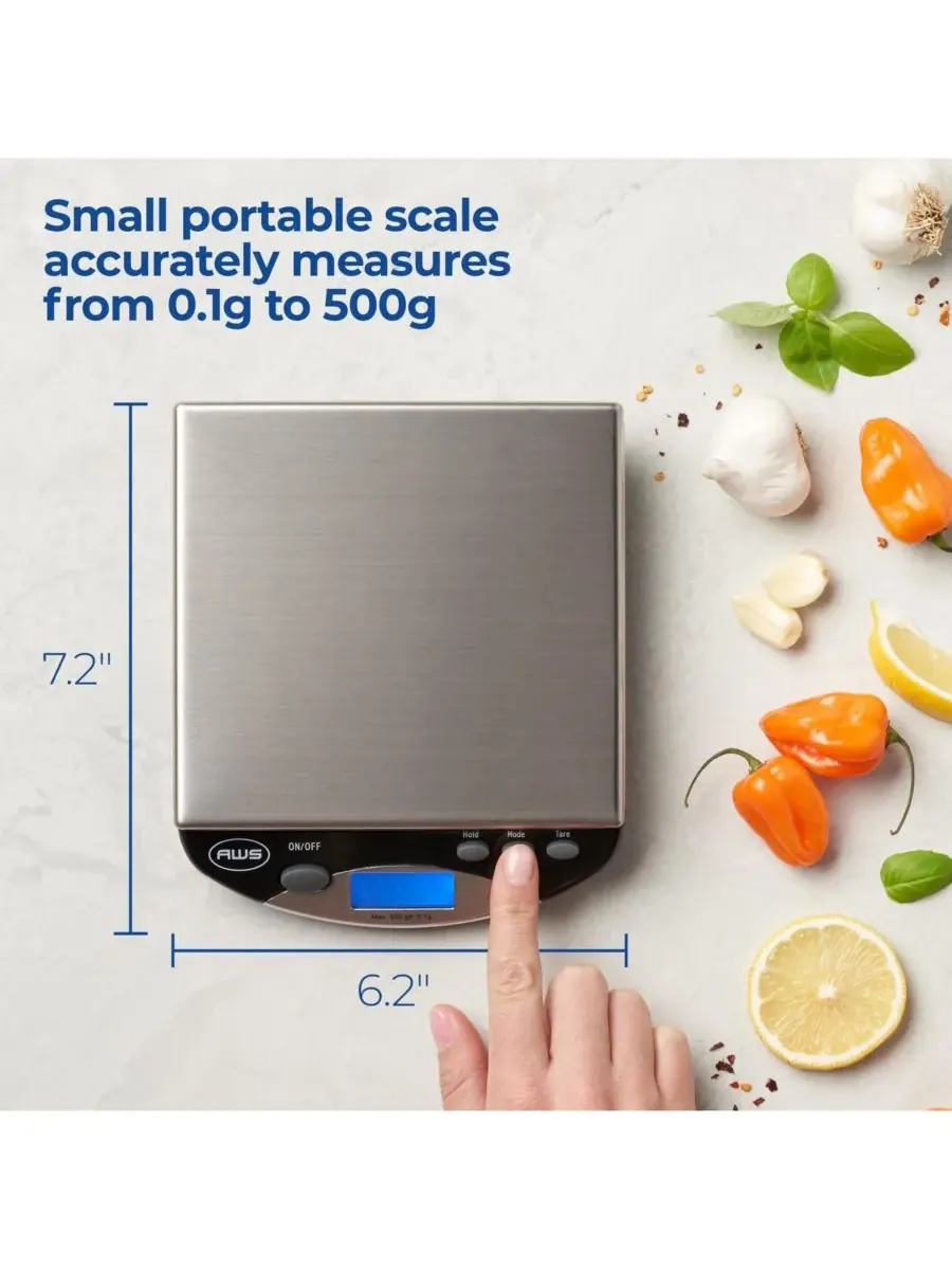 Компактные цифровые настольные весы AMW-500I, 500 г x 0,1 г American Weigh Scales — изображение 4 из 5, черный