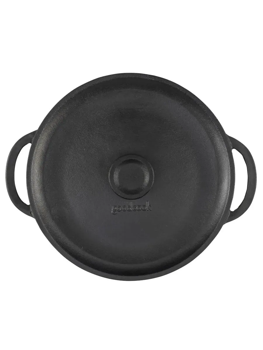 Предварительно обработанная чугунная кастрюля объемом 5 л Goodcook — изображение 3 из 5, черный