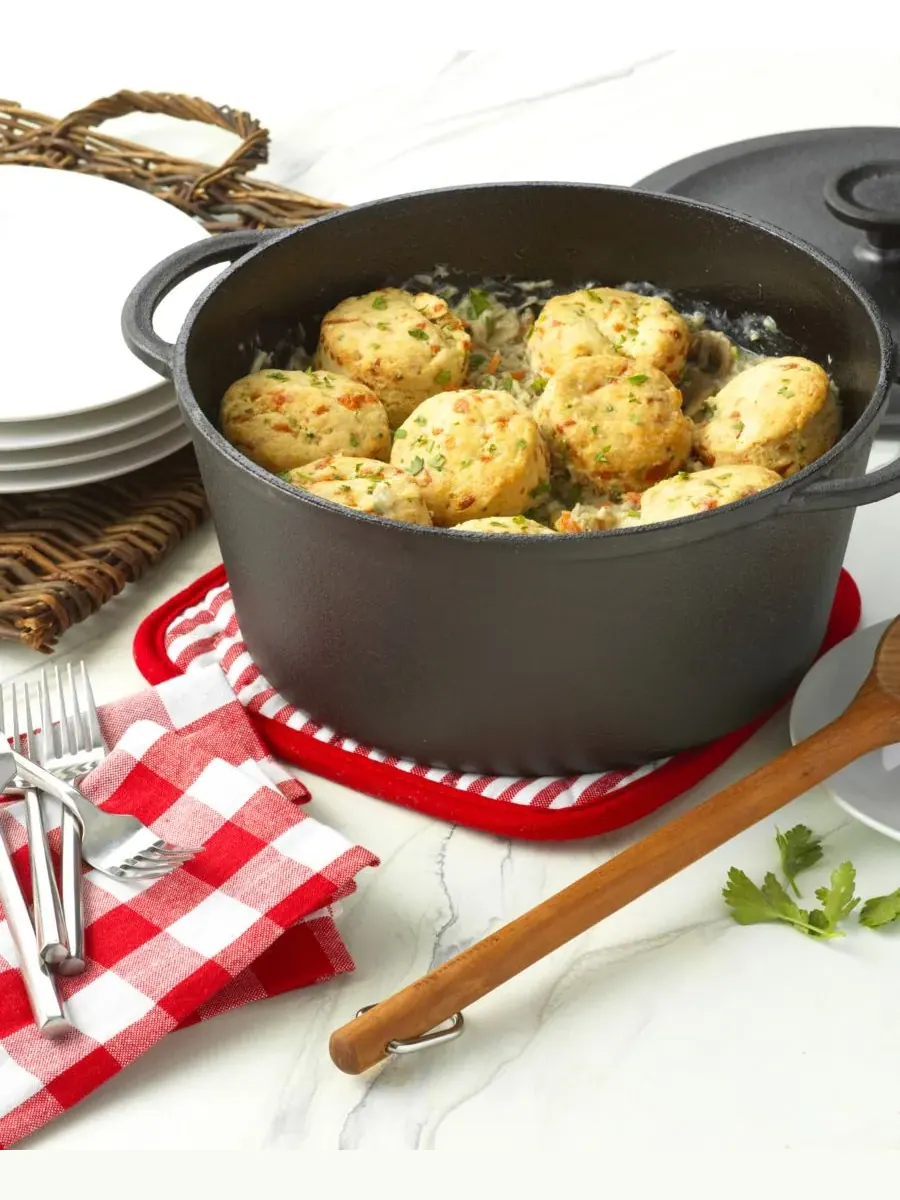 Предварительно обработанная чугунная кастрюля объемом 5 л Goodcook — изображение 5 из 5, черный