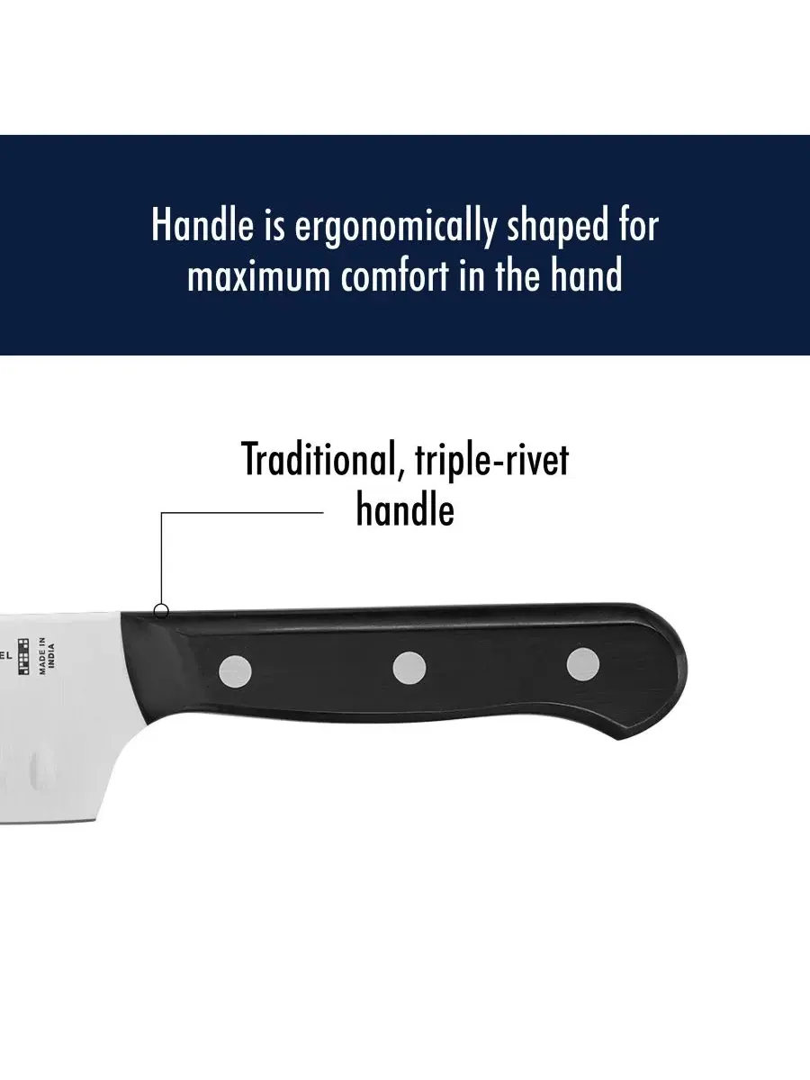 Нож Santoku HENCKELS Solution 18 см с полым лезвием J.A. Henckels — изображение 4 из 5, черный